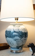 Blue Scroll Petite Lamp