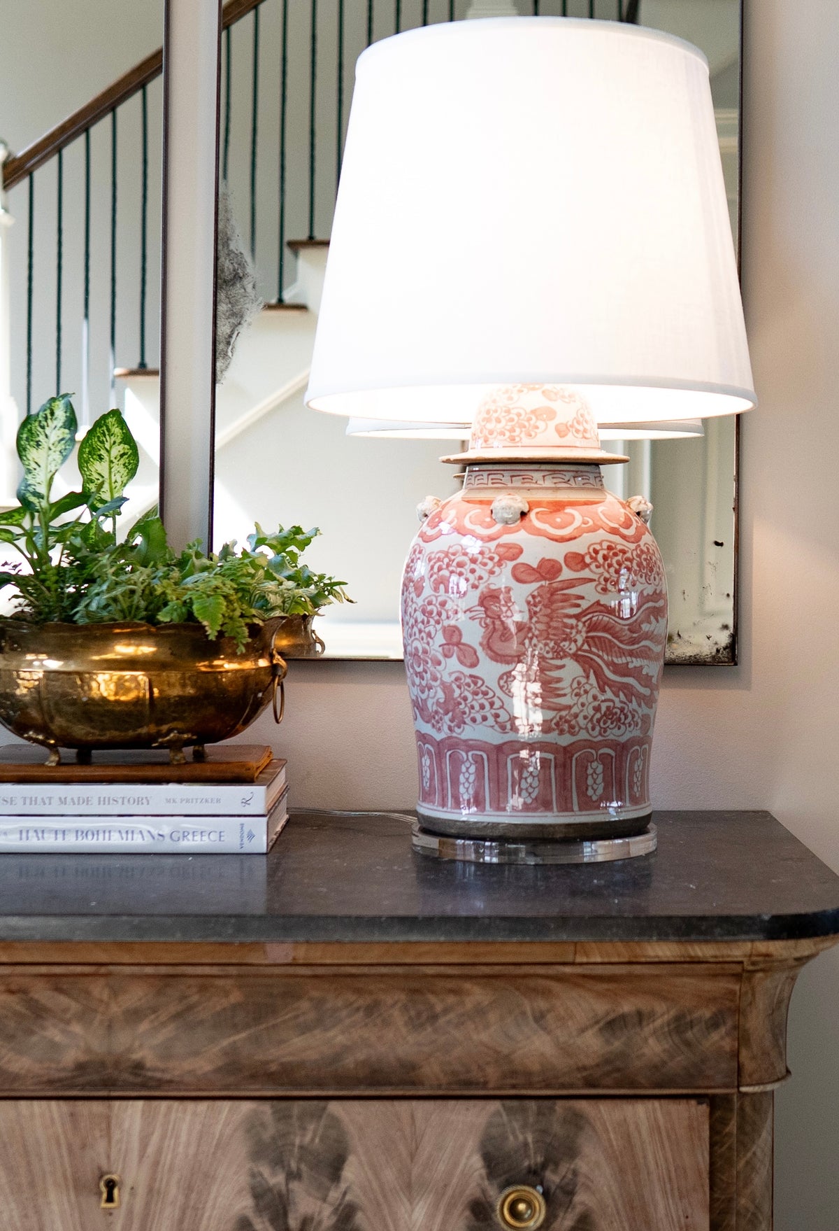 Fired Coral Ginger Jar Lamp